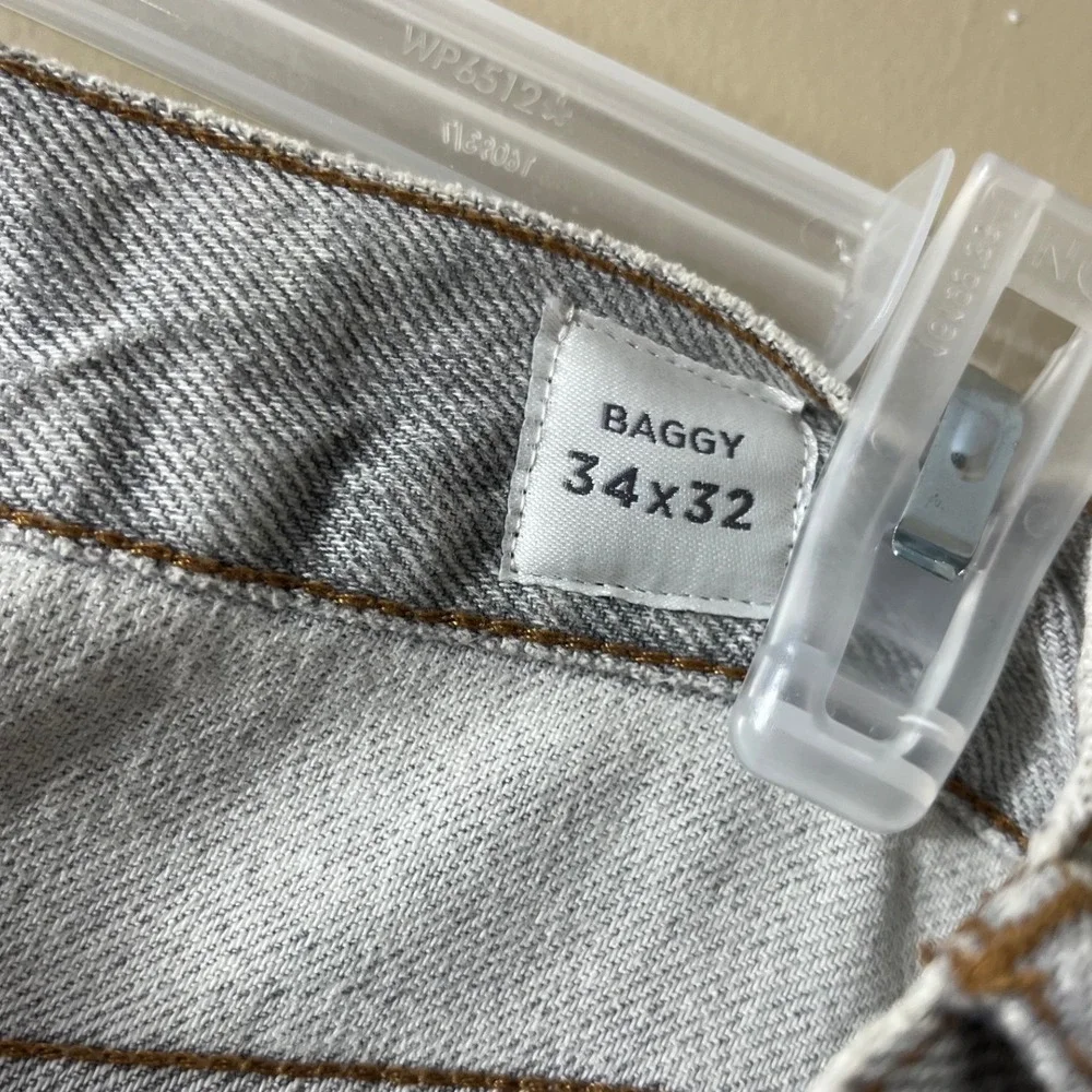 PacSun Baggy Cargo Jeans 34x32 Grey Denim Skater Gorpcore Y2K Streetwear Pant